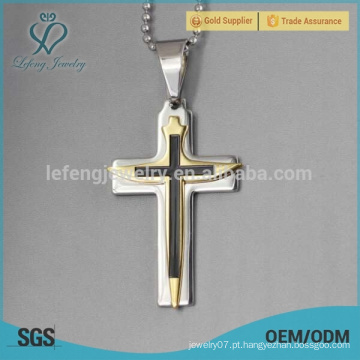 Novo design jesus cristo cruz pingente, pingente de cruz banhado a ouro